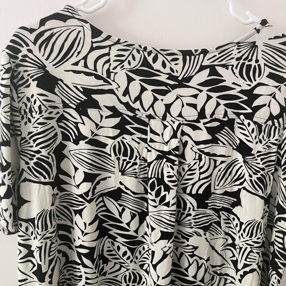 Tahari Mini Dress Black & White Floral 1X Plus Size - Picture 5 of 11